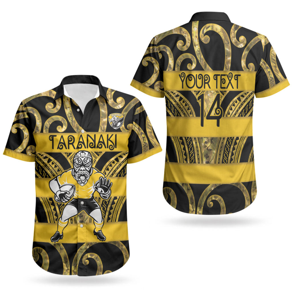 Taranaki Custom Rugby New Zealand Couples Matching Long Sleeve Bodycon Dress and Hawaiian Shirt Aotearoa Maori Pukana Tiki Mascot