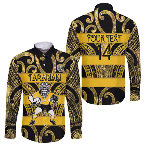 Taranaki Custom Rugby New Zealand Family Matching Short Sleeve Bodycon Dress and Hawaiian Shirt Aotearoa Maori Pukana Tiki Mascot