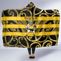 Taranaki Custom Rugby New Zealand Hooded Blanket Aotearoa Maori Pukana Tiki Mascot