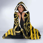 Taranaki Custom Rugby New Zealand Hooded Blanket Aotearoa Maori Pukana Tiki Mascot