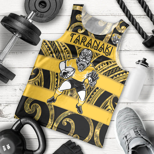Taranaki Custom Rugby New Zealand Men Tank Top Aotearoa Maori Pukana Tiki Mascot
