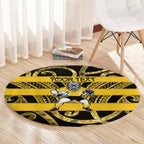 Taranaki Custom Rugby New Zealand Round Carpet Aotearoa Maori Pukana Tiki Mascot