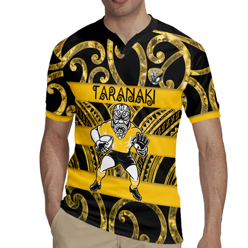 Taranaki Custom Rugby New Zealand Rugby Jersey Aotearoa Maori Pukana Tiki Mascot