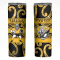 Taranaki Custom Rugby New Zealand Skinny Tumbler Aotearoa Maori Pukana Tiki Mascot