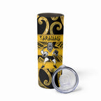 Taranaki Custom Rugby New Zealand Skinny Tumbler Aotearoa Maori Pukana Tiki Mascot
