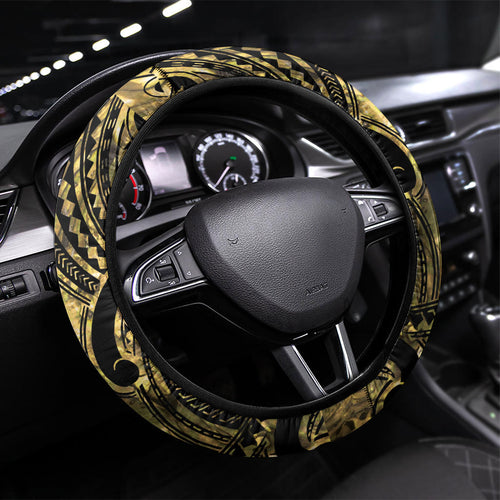 Taranaki Rugby New Zealand Steering Wheel Cover Aotearoa Maori Pukana Tiki Mascot