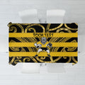 Taranaki Custom Rugby New Zealand Tablecloth Aotearoa Maori Pukana Tiki Mascot