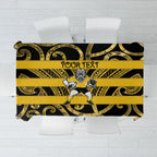 Taranaki Custom Rugby New Zealand Tablecloth Aotearoa Maori Pukana Tiki Mascot