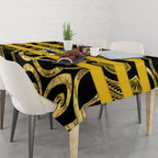 Taranaki Custom Rugby New Zealand Tablecloth Aotearoa Maori Pukana Tiki Mascot