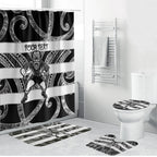 Hawke's Bay Custom Rugby New Zealand Bathroom Set Aotearoa Maori Pukana Tiki Mascot