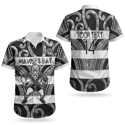 Hawke's Bay Custom Rugby New Zealand Couples Matching Summer Maxi Dress and Hawaiian Shirt Aotearoa Maori Pukana Tiki Mascot