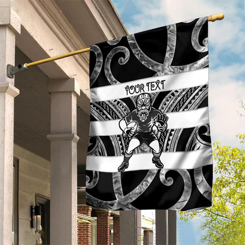 Hawke's Bay Custom Rugby New Zealand Garden Flag Aotearoa Maori Pukana Tiki Mascot