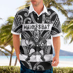 Hawke's Bay Custom Rugby New Zealand Hawaiian Shirt Aotearoa Maori Pukana Tiki Mascot