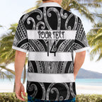 Hawke's Bay Custom Rugby New Zealand Hawaiian Shirt Aotearoa Maori Pukana Tiki Mascot
