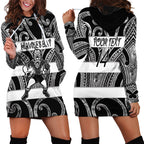 Hawke's Bay Custom Rugby New Zealand Hoodie Dress Aotearoa Maori Pukana Tiki Mascot