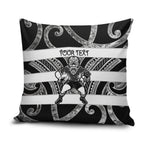 Hawke's Bay Custom Rugby New Zealand Pillow Cover Aotearoa Maori Pukana Tiki Mascot