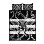 Hawke's Bay Custom Rugby New Zealand Quilt Bed Set Aotearoa Maori Pukana Tiki Mascot