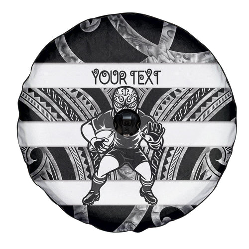 Hawke's Bay Custom Rugby New Zealand Spare Tire Cover Aotearoa Maori Pukana Tiki Mascot