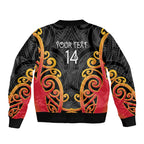 Waikato Custom Rugby New Zealand Bomber Jacket Aotearoa Maori Pukana Tiki Mascot