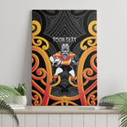 Waikato Custom Rugby New Zealand Canvas Wall Art Aotearoa Maori Pukana Tiki Mascot