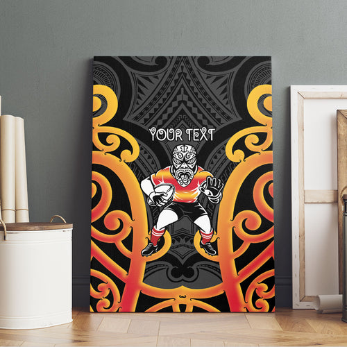 Waikato Custom Rugby New Zealand Canvas Wall Art Aotearoa Maori Pukana Tiki Mascot