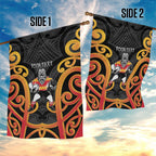 Waikato Custom Rugby New Zealand Garden Flag Aotearoa Maori Pukana Tiki Mascot