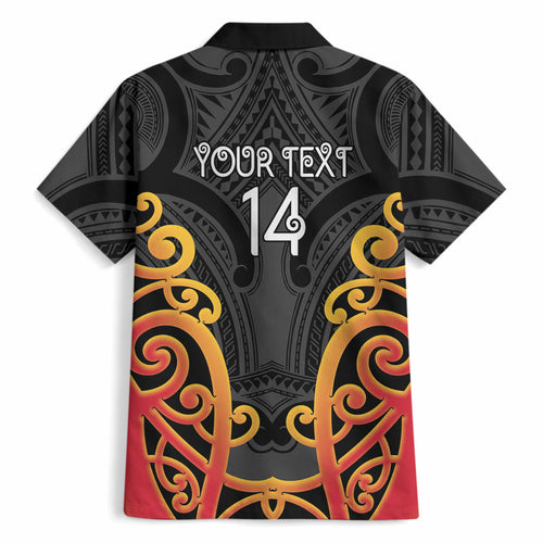 Waikato Custom Rugby New Zealand Hawaiian Shirt Aotearoa Maori Pukana Tiki Mascot