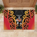 Waikato Custom Rugby New Zealand Rubber Doormat Aotearoa Maori Pukana Tiki Mascot