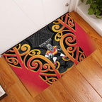 Waikato Custom Rugby New Zealand Rubber Doormat Aotearoa Maori Pukana Tiki Mascot