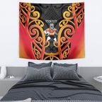 Waikato Custom Rugby New Zealand Tapestry Aotearoa Maori Pukana Tiki Mascot