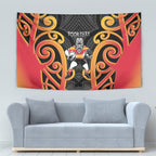 Waikato Custom Rugby New Zealand Tapestry Aotearoa Maori Pukana Tiki Mascot