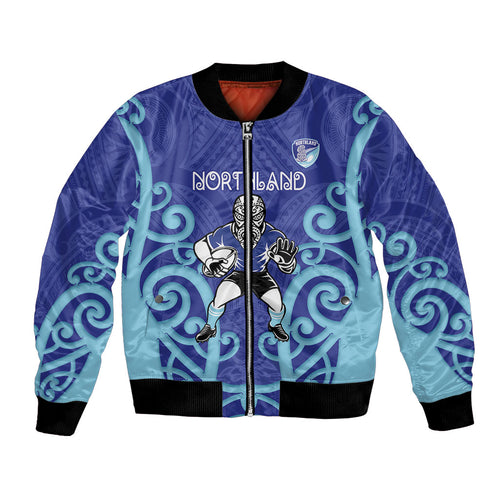 Northland Custom Rugby New Zealand Bomber Jacket Aotearoa Maori Pukana Tiki Mascot