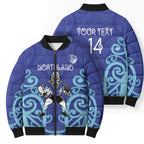 Northland Custom Rugby New Zealand Bomber Puffer Jacket Aotearoa Maori Pukana Tiki Mascot