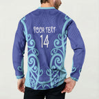 Northland Custom Rugby New Zealand Button Sweatshirt Aotearoa Maori Pukana Tiki Mascot
