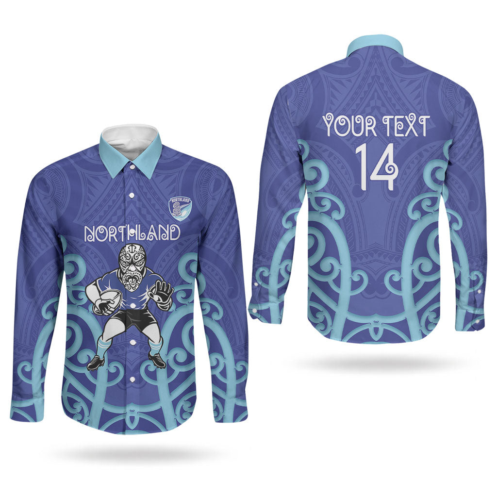 Northland Custom Rugby New Zealand Couples Matching Off The Shoulder Long Sleeve Dress and Long Sleeve Button Shirt Aotearoa Maori Pukana Tiki Mascot