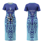 Northland Custom Rugby New Zealand Couples Matching Short Sleeve Bodycon Dress and Hawaiian Shirt Aotearoa Maori Pukana Tiki Mascot