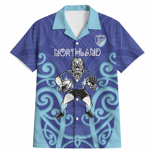 Northland Custom Rugby New Zealand Hawaiian Shirt Aotearoa Maori Pukana Tiki Mascot