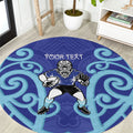Northland Custom Rugby New Zealand Round Carpet Aotearoa Maori Pukana Tiki Mascot