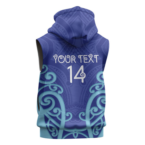 Northland Custom Rugby New Zealand Sleeveless Hoodie Aotearoa Maori Pukana Tiki Mascot