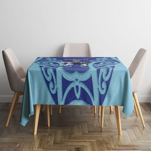 Northland Custom Rugby New Zealand Tablecloth Aotearoa Maori Pukana Tiki Mascot