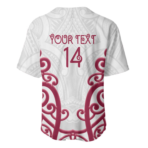 North Harbour Custom Rugby New Zealand Baseball Jersey Aotearoa Maori Pukana Tiki Mascot