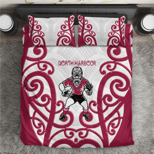 North Harbour Rugby New Zealand Bedding Set Aotearoa Maori Pukana Tiki Mascot