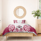 North Harbour Rugby New Zealand Bedding Set Aotearoa Maori Pukana Tiki Mascot