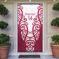 North Harbour Custom Rugby New Zealand Door Cover Aotearoa Maori Pukana Tiki Mascot