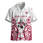 North Harbour Custom Rugby New Zealand Kid Hawaiian Shirt Aotearoa Maori Pukana Tiki Mascot