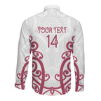 North Harbour Custom Rugby New Zealand Long Sleeve Button Shirt Aotearoa Maori Pukana Tiki Mascot