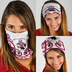 North Harbour Rugby New Zealand Neck Gaiter Aotearoa Maori Pukana Tiki Mascot