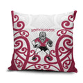 North Harbour Rugby New Zealand Pillow Cover Aotearoa Maori Pukana Tiki Mascot