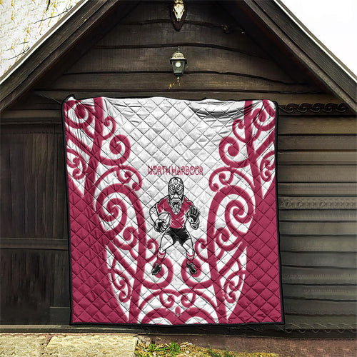 North Harbour Rugby New Zealand Quilt Aotearoa Maori Pukana Tiki Mascot