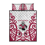 North Harbour Rugby New Zealand Quilt Bed Set Aotearoa Maori Pukana Tiki Mascot
